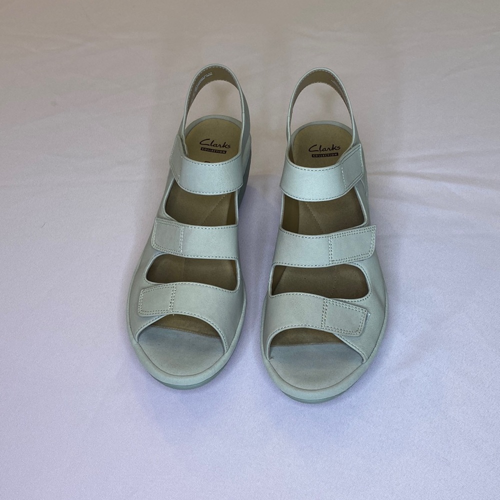 Clark’s Collection Soft Cushion Wedge Heels Size 9 1/2 Nude Orthotic